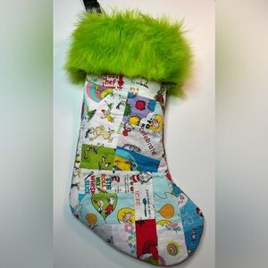 Handmade Christmas stocking Seuss Grinch